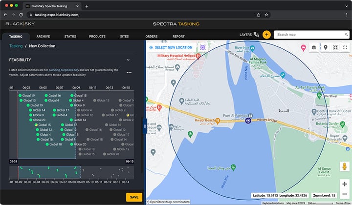 BlackSky Spectra Tasking - Feasibility